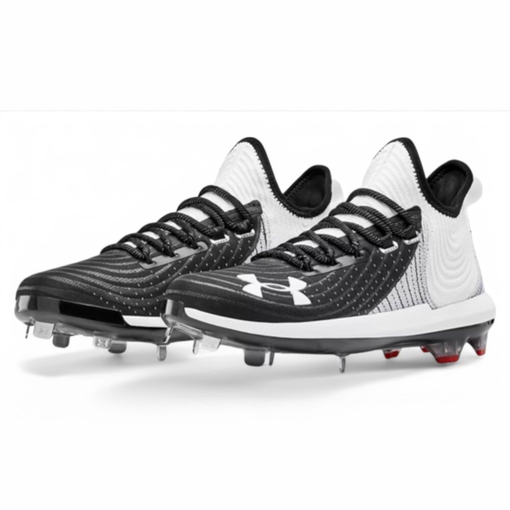 Under Armour Harper 4 Low St Metal Baseball Cleats Mens Size 15 Black/White NEW